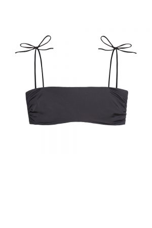 Sustainable Luxury Swimwear / Ropa de baño sostenible, eco bikini / bikini ecológico. Lio + Milos in blacksands, by NOW_THEN