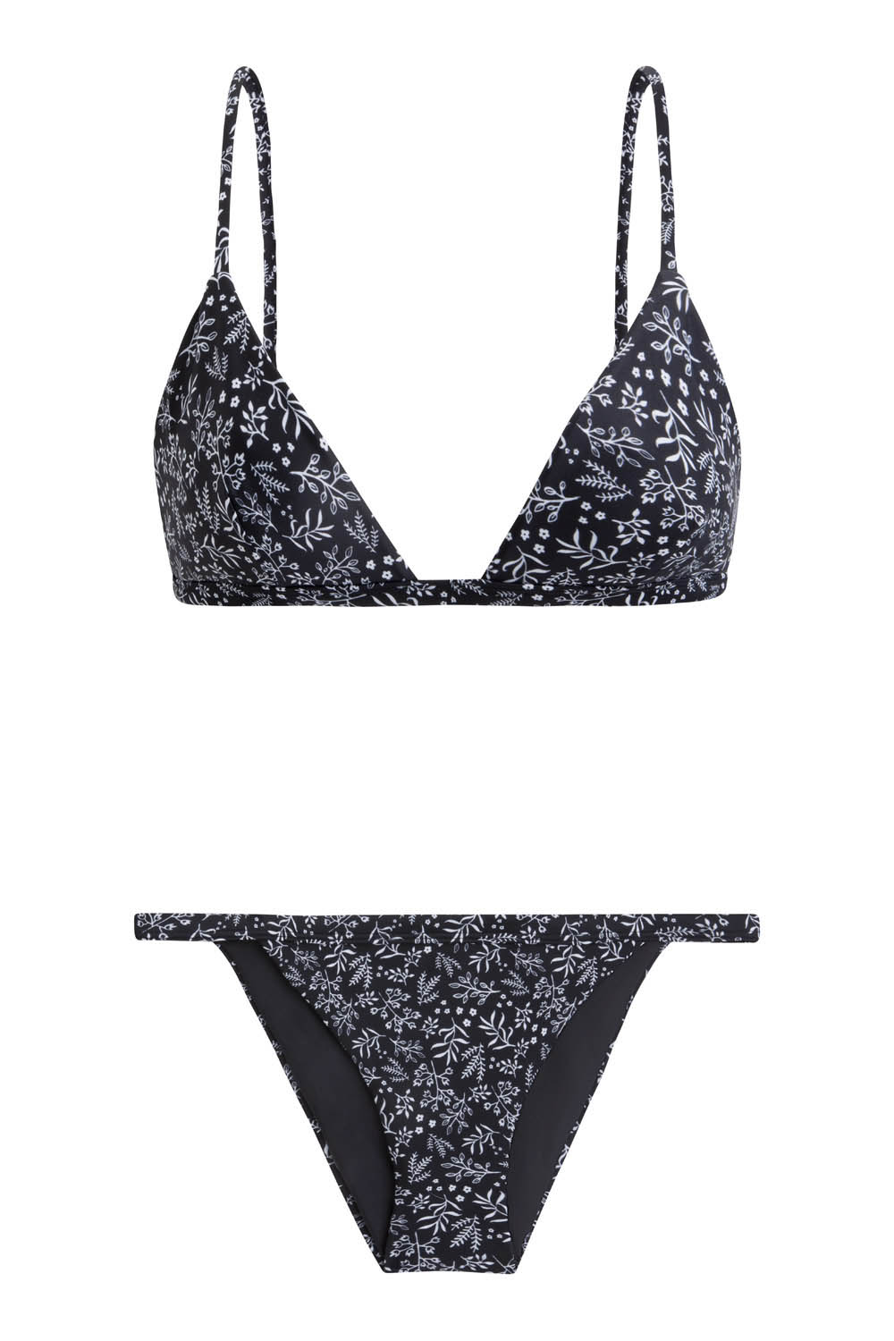 Sustainable Luxury Swimwear / Ropa de baño sostenible, eco bikini / bikini ecológico. Ilo Ilo bikini in anemone black, by NOW_THEN