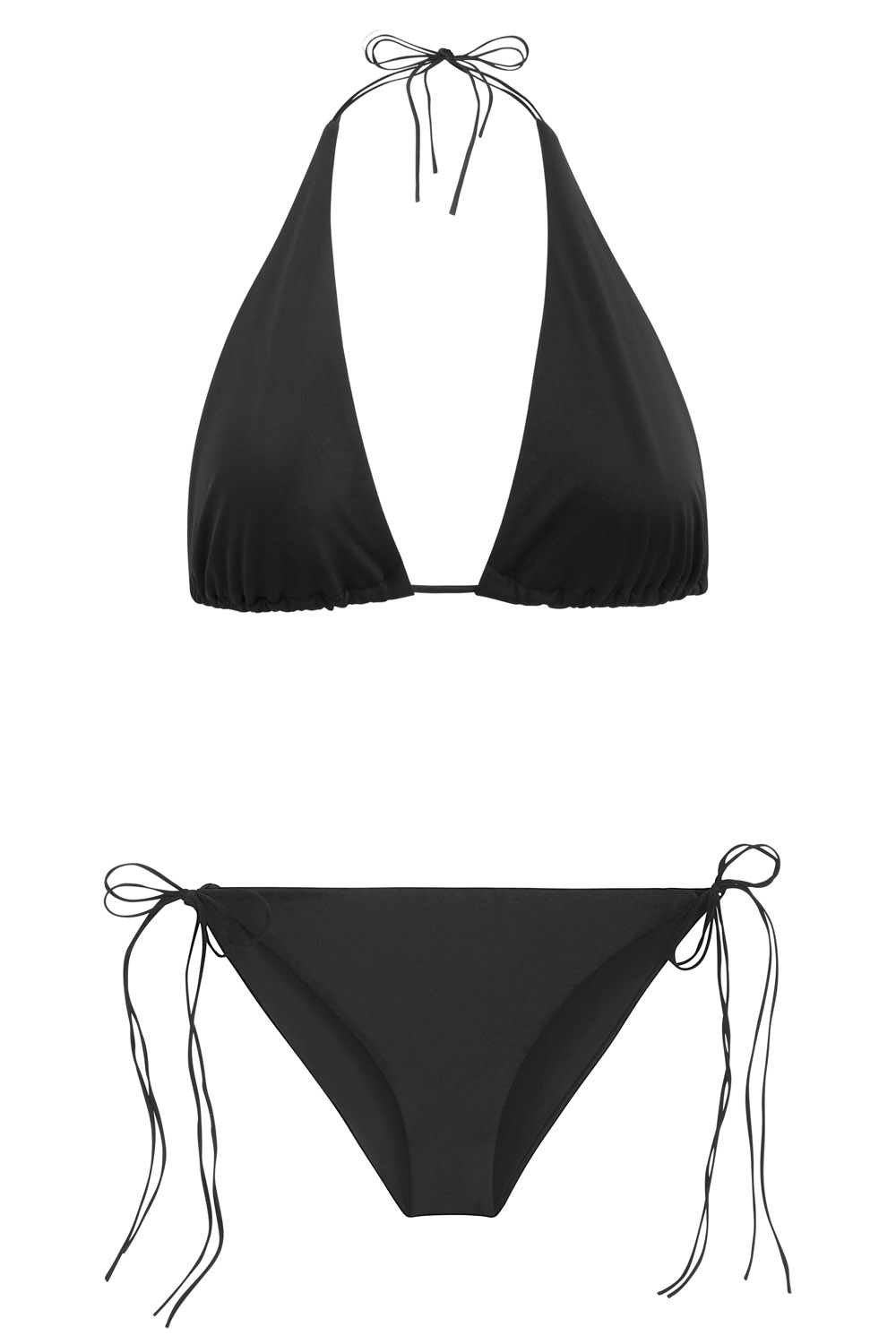 Sustainable Luxury Swimwear / Ropa de baño sostenible, eco bikini / bikini ecológico. Hermigua + St.John in black, by NOW_THEN