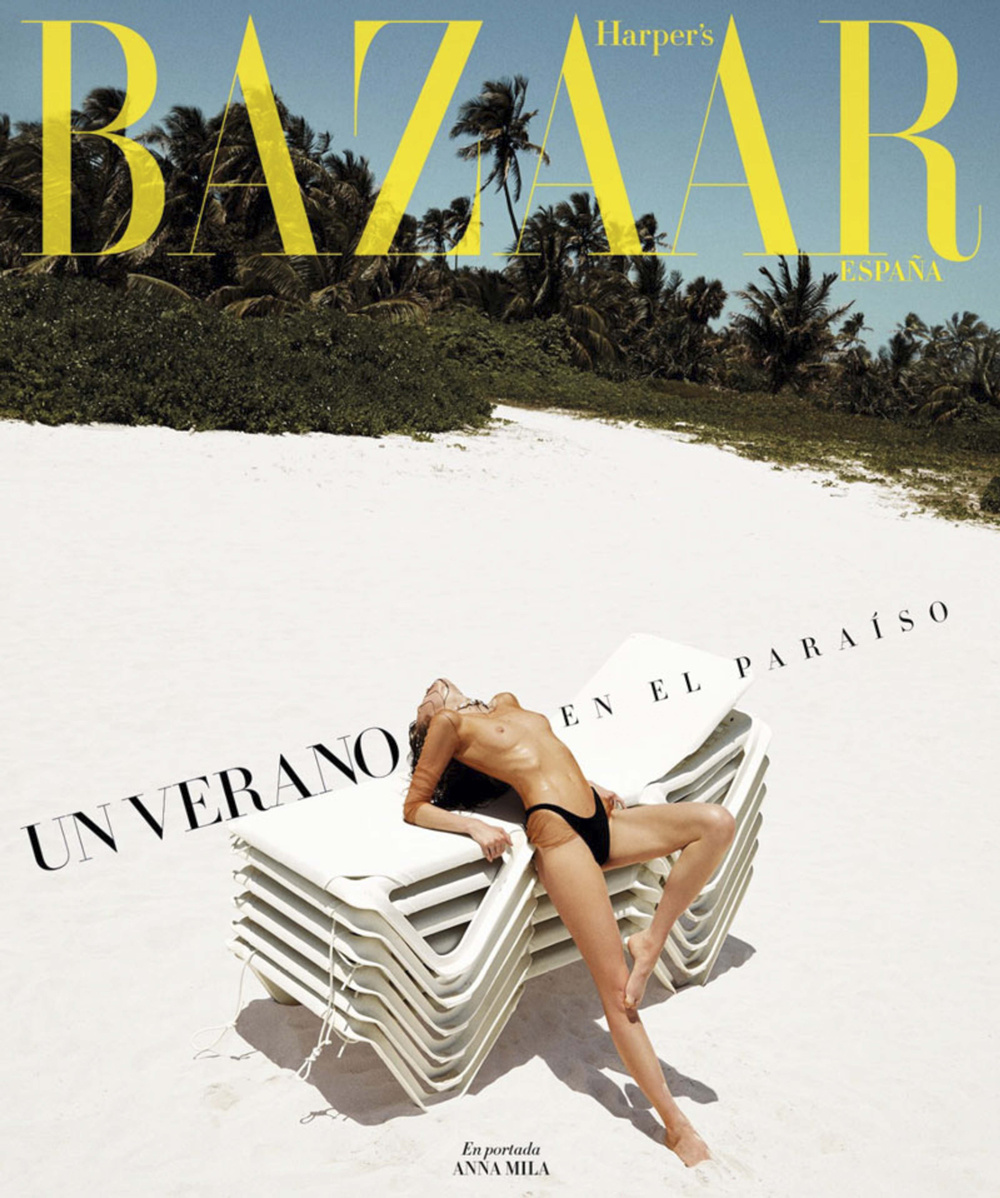 harpers bazaar, rosa copado, beach issue, anna milla, now then, eco swimwear, bañadores, ecológicos