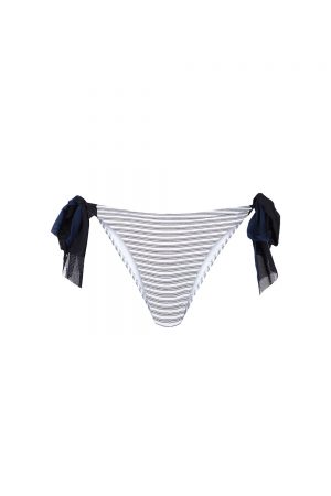 Sustainable Rashguard and Bikini set, recycled polyester fabric, handmade in Spain. Barriere + Salinas in stripes, by NOW_THEN
